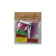 WOODEN PEGS 4.5CM MIX COLOR 20PCE