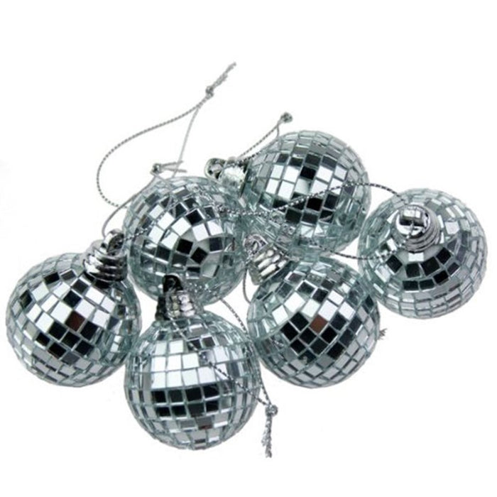1pack MIRROR BALL SILVER 6pcs 6CM PVC BOX