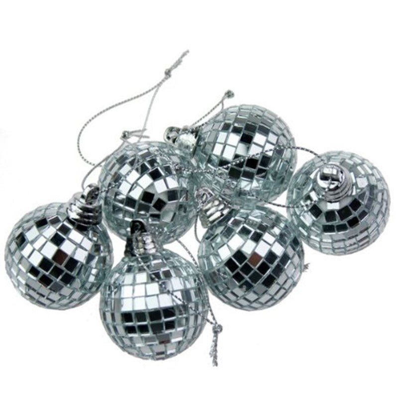 1pack MIRROR BALL SILVER 6pcs 6CM PVC BOX