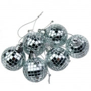 1pack MIRROR BALL SILVER 6pcs 6CM PVC BOX