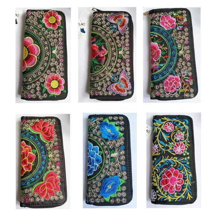 1pc BAG - EMBROIDERY WALLET ASST DESIGNS