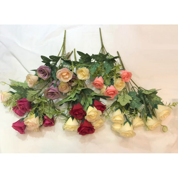 1pc  FLOWER BUNCH - 7HD ROSES 2TONE 5ASST