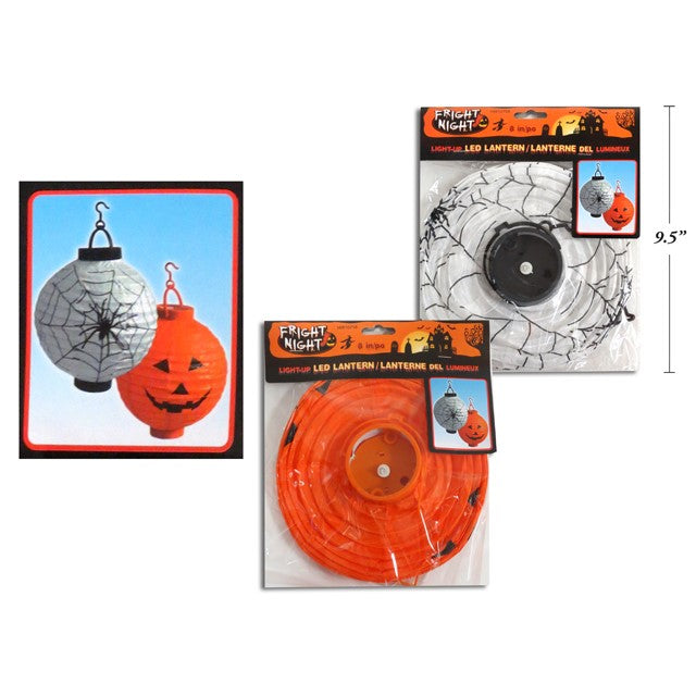 1pc HWEEN PAPER LANTERN 8" LIGHT UP 2ASST