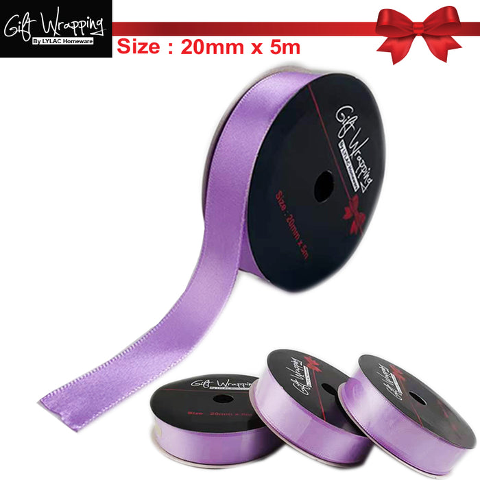 GIFT RIBBON SATIN 20MMX5M LAVENDER