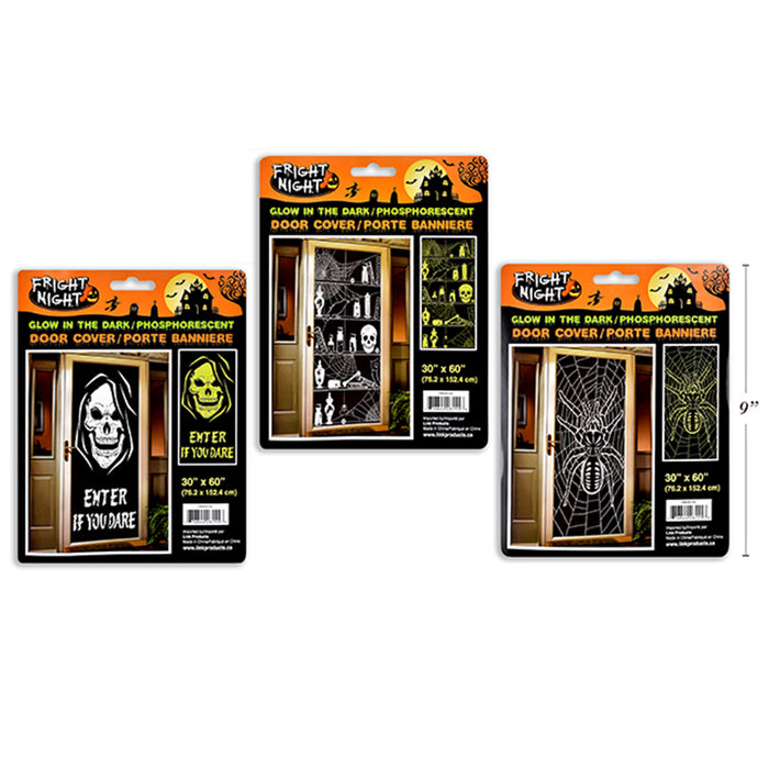 1pc HWEEN GLOW IN DARK DOOR COVER 76X152CM