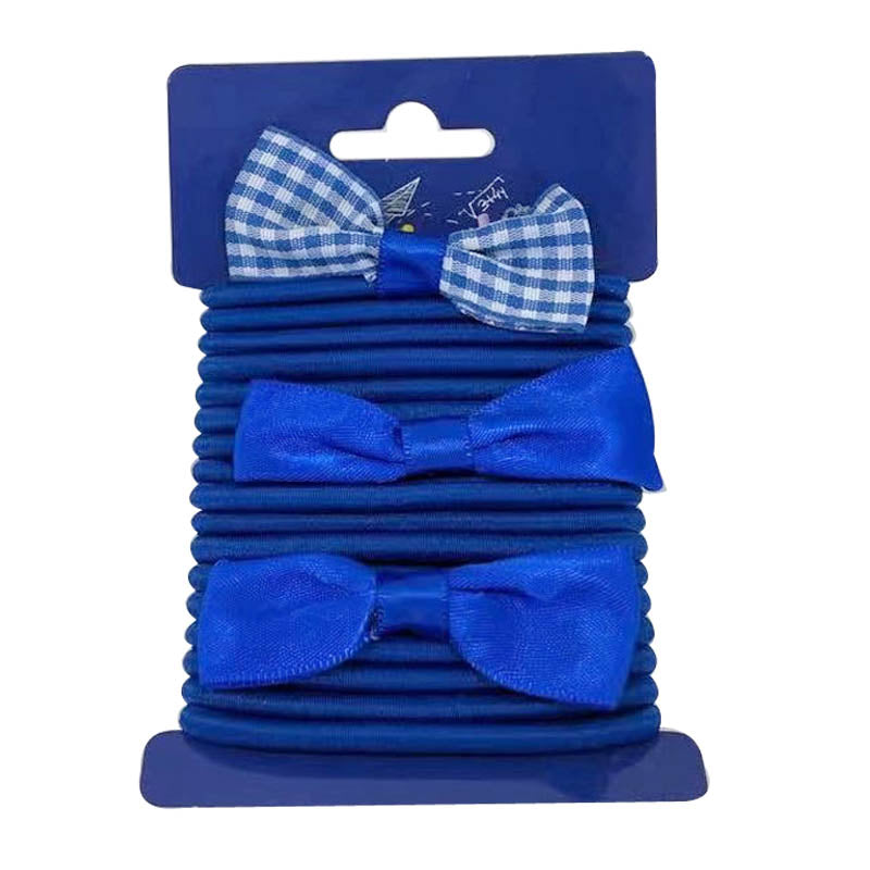1pack SCHOOL BLUE HAIR BANDS W/2 BOWS 18pcs
