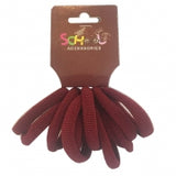 SCHOOL BURGANDY HAIR BANDS 10PCE