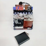 1pc S/STEEL FLASK 7OZ W/LEATHER 2 ASSORTED COLORS