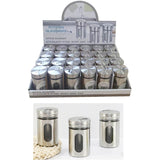 1pc Glass Spice Shaker with Stainless Steel Cover & Lid 90ml