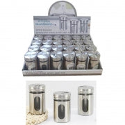 1pc Glass Spice Shaker with Stainless Steel Cover & Lid 90ml