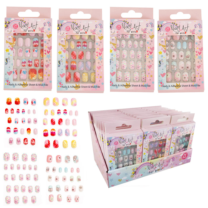 1 Pack NAIL ART 24PCS SET GIRL'S PDQ