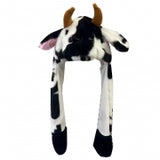 PLUSH ANIMAL HEAD HAT COW DANCING EARS