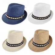1pc Bowler Hat 58cm W/Band 4 Assorted Colors