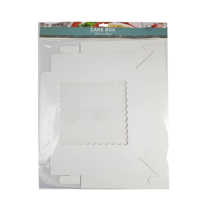 1pack Paper Cake Box 2pcs 25X25X7.5cm