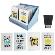 1pc Glass Plaque - DAD 8 X 12CM, 4 Assorted Design
