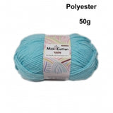 Knitting Yarn Milk Cotton 50g 4ply Aqua Blue