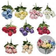 Flower Bunch - 6hd Roses w/Baby Breath