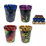 1pc Ashtray - Butt Bucket Electroplated Cover Assorted Designs