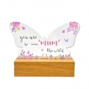 Acrylic Plaque w/base Butterfly 12x8cm
