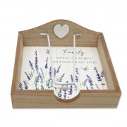 Wooden Lavender Napkin Holder 19x19x7.5cm
