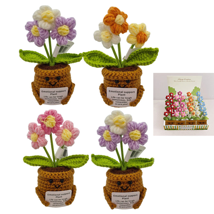 1pc Flower - Knitted Flower Pot 3hd Sunflowers