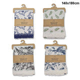 Table Cloth Linen w/Lace 140x180cm 4Asst 1pc