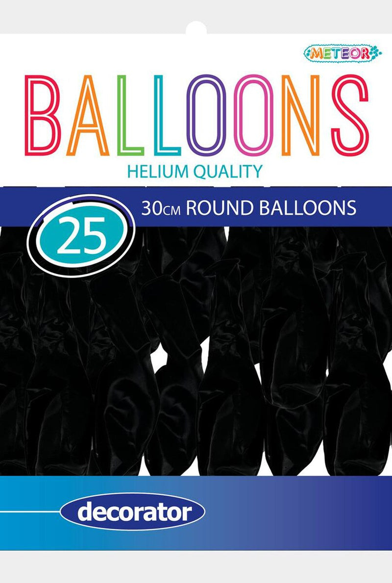 Black - 25 x 30cm (12") Decorator Balloons