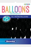 MFBD-2525 - Black - 25 x 30cm (12") Decorator Balloons
