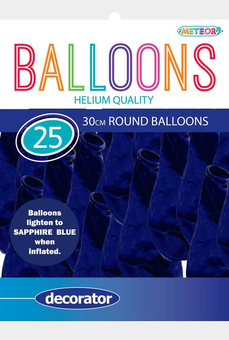Sapphire Blue - 25 x 30cm (12") Decorator Balloons