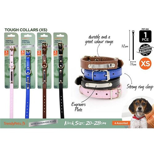 1pc PU Dog Collar Small 1.5Wx32cmH 4Col