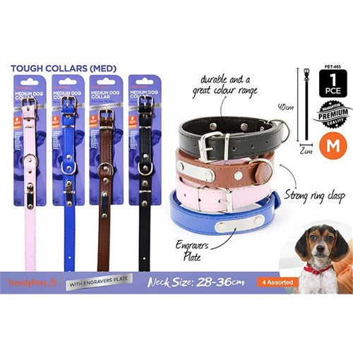 1pc PU Dog Collar Medium 2.0Wx40cmH