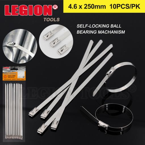 1pack Cable Ties Stainless Steel 4.6x250mm 10pcs/pk