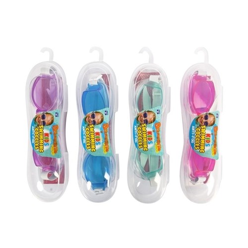 1pce Kids Swimming Goggles With Case Assorted Colours