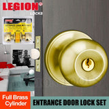 1pack Entrance Door Lock Set With Key Gold
