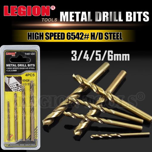 1pack Drill Bits Metal (HSS 6542) 3/4/5/6mm 4pcs/set