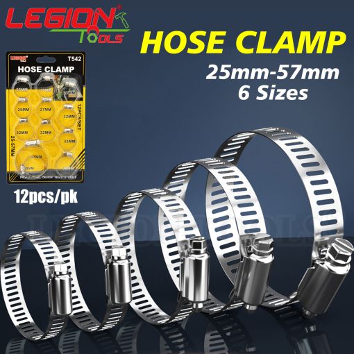 1pack Hose Clamp 25-57MM 12Pcs/Set
