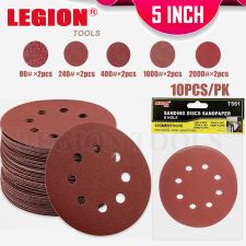 Sanding Discs 8 Hole 80-2000 Mixed Grit 125mm 10pcs/pk