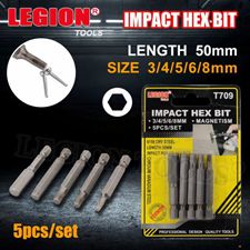 1pack Bits Impact Hex 3/4/5/6/8mm 5pcs/set