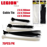 1pack Cable Ties 200/250/300mm 75pcs/pk