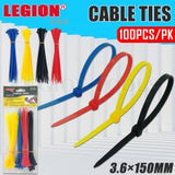 Cable Ties Coloured 3.6x150mm 100pcs/pk