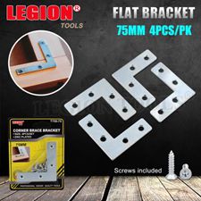 Zinc Plated Corner Brace Brackets 75mm 4pcs/pk