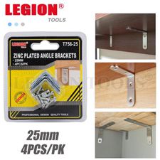 Zinc Plated Angle Brackets 25mm 4pcs/pk