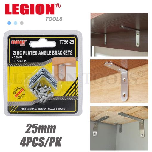 1pack Zinc Plated Angle Brackets 25mm 4pcs/pk