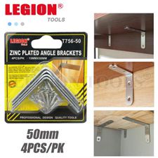 Zinc Plated Angle Brackets 50mm 4pcs/pk