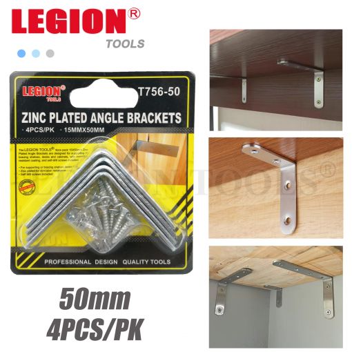 1pack Zinc Plated Angle Brackets 50mm 4pcs/pk