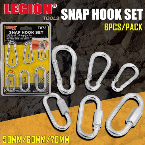 1pack Snap Hook Set 50/60/70/80mm 6pcs/pk