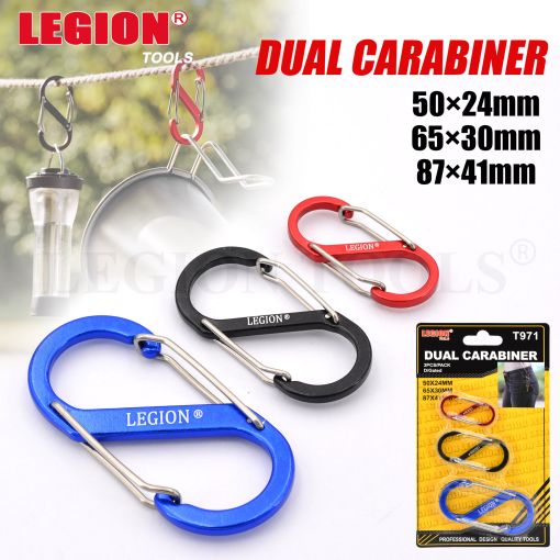 1pack Stainless Carabiner Dual D/Gated 3pcs/pk