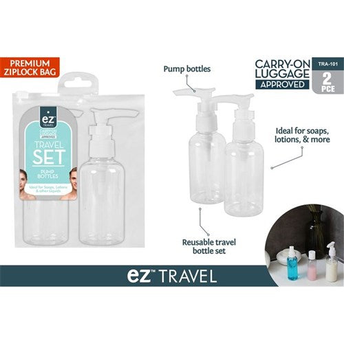 1pack Travel Bottles w/pump 75ml 2pcs