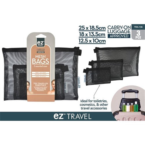 1pack Travel Mesh Bag Set 3pce