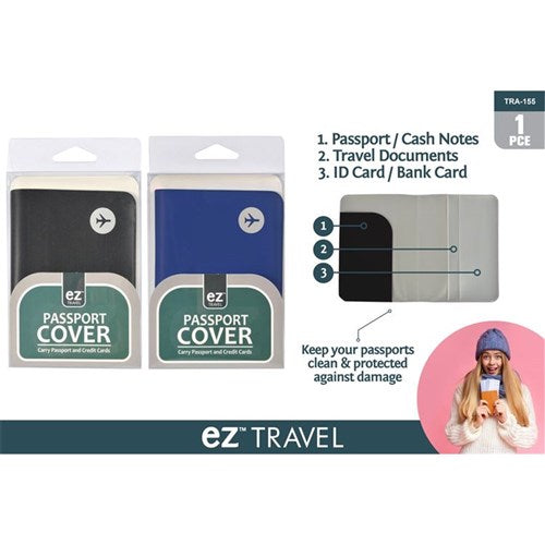 1pce PVC Passport Holder13.8x10.3cm-2AST